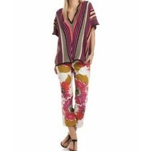 TRINA TURK Multicolored Geometric Print "Tyla" Poncho  Sz M/L